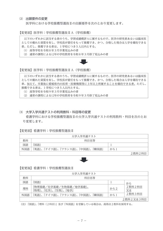 令和9年度入学者選抜要項