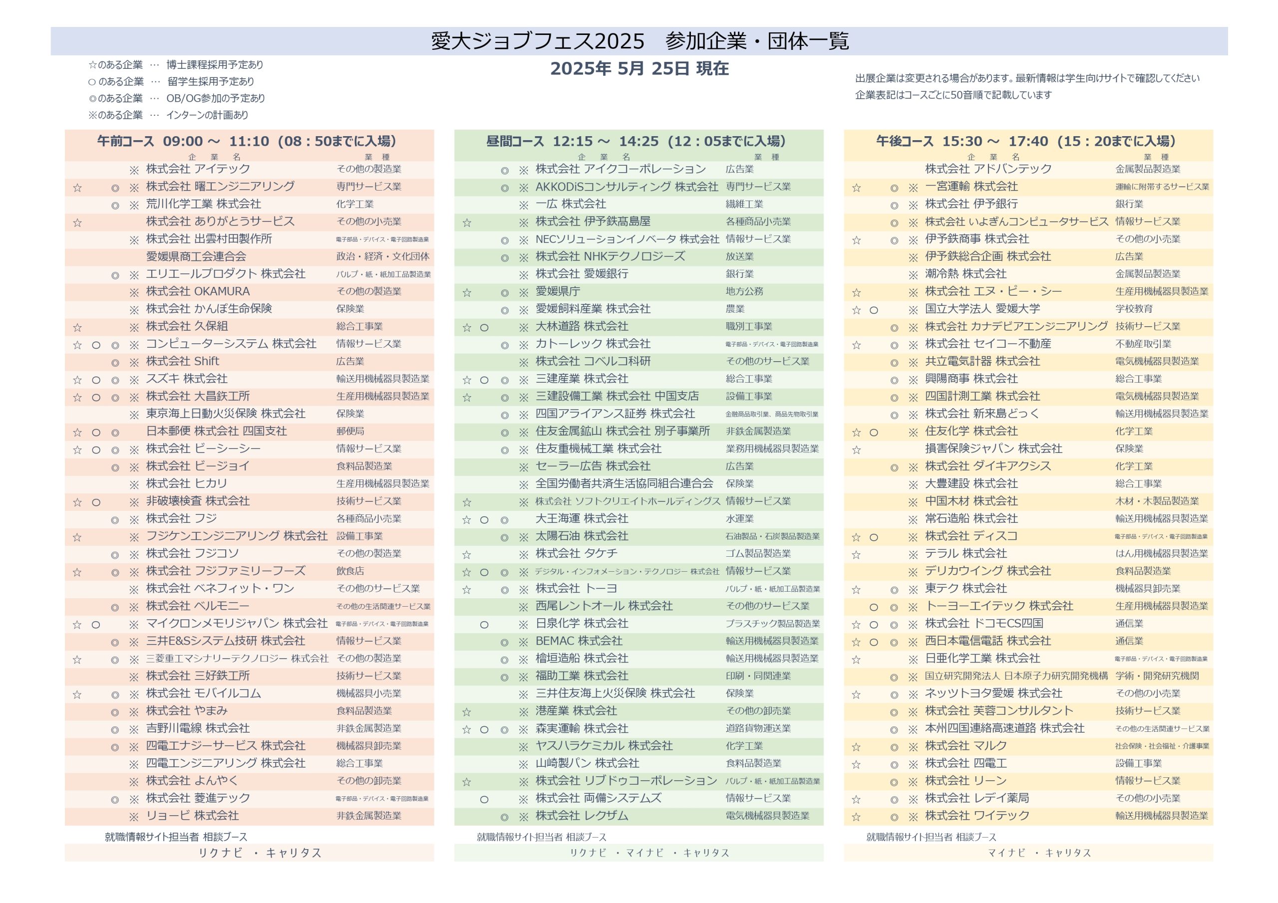 参加者募集】愛大ジョブフェス2025～未来のキャリアを探しに行こう！～ | イベント | 愛媛大学